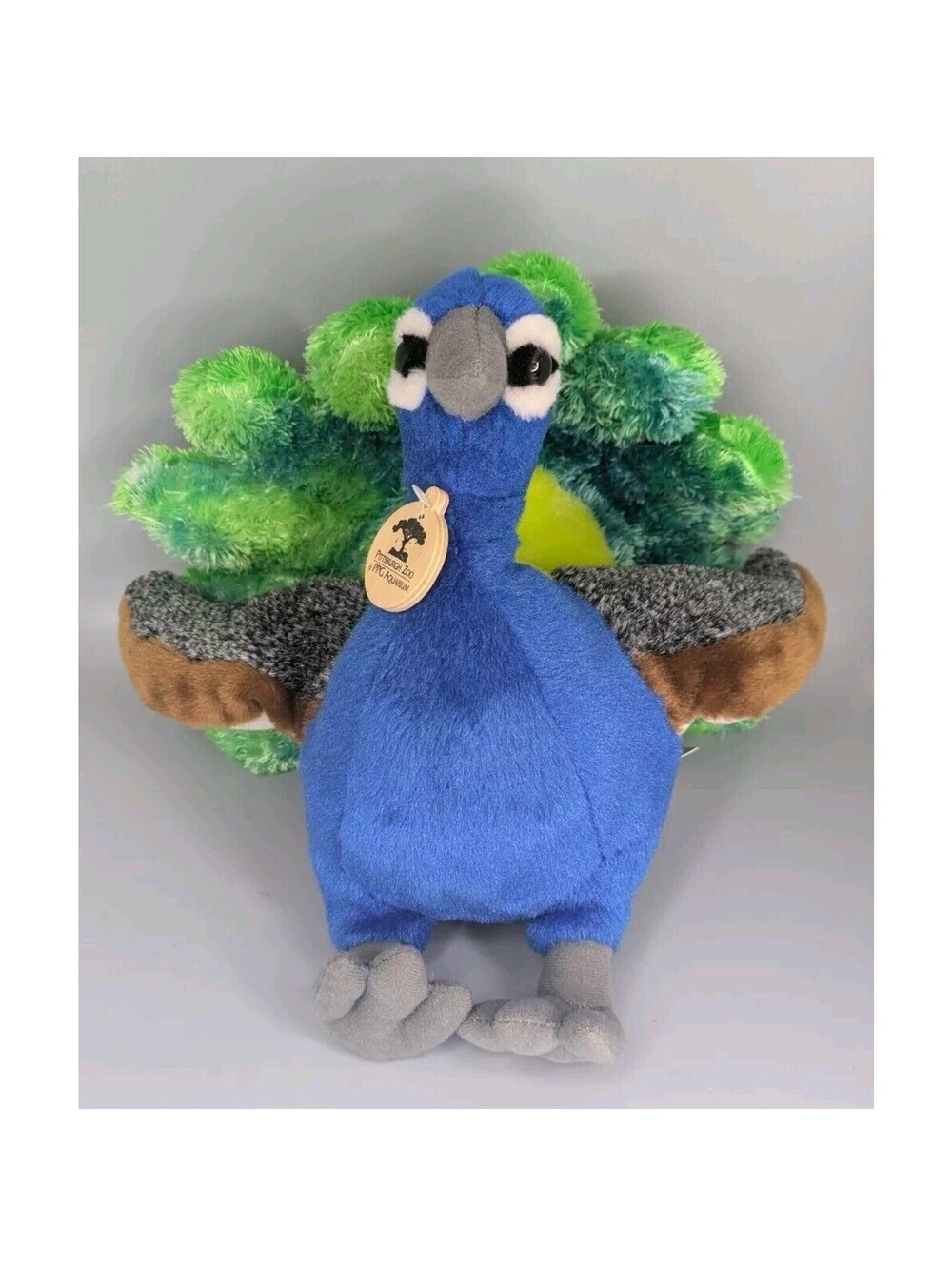 Peacock Plush Stuffed Animal Wild Republic 12" Blue Green Pittsburgh Zoo